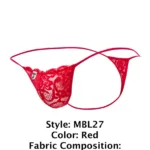 MBL27 Lace Thongs Color Red Size L/XL - Image 9