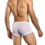 Alternative view of MBL78 Lace Trunks Color White Mesh Size S/M