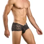 MBL83 Loop Cheeky Trunks Color Black Lace Size S/M - Image 3