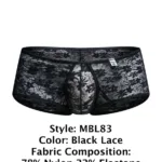 MBL83 Loop Cheeky Trunks Color Black Lace Size S/M - Image 7