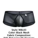 MBL83 Loop Cheeky Trunks Color Black Mesh Size S/M - Image 7