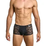 MBL84 Classic Pouch Trunks Color Black Lace Size L/XL