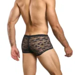 Alternative view of MBL84 Classic Pouch Trunks Color Black Lace Size L/XL