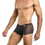 MBL84 Classic Pouch Trunks Color Black Mesh Size S/M - Image 3