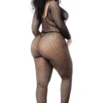 Alternative view of 1102X Long Sleeved Fishnet Bodystocking Color Black Size Only Size