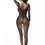 Alternative view of 1102 Long Sleeved Fishnet Bodystocking Color Black Size Only Size