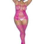 1105X Fishnet Bodystocking Color Neon Pink Size Only Size