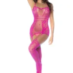 1105 Fishnet Bodystocking Color Neon Pink Size Only Size