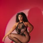 1116X Halter And Crotchless Floral Bodystocking Color Black Size Only Size - Image 3