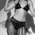 Alternative view of 1138 Glam Fringe Belt Color Black-Rhinestone Size Only Size
