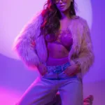 1159 Floral Fishnet Two Piece Set Color Pink Orchid Size Only Size - Image 5