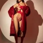Alternative view of 1161 Fishnet Bodysuit with Gloves Color Red Size Only Size