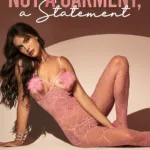 1167 Feather Kiss Fishnet Bodysuit Color Bubblegum Pink Size Only Size