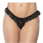 119 Lace Peek-A-Boo Panty Color Black Size M/L