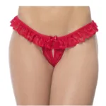 119 Lace Peek-A-Boo Panty Color Red Size M/L