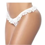 119 Lace Peek-A-Boo Panty Color White Size M/L