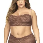 Alternative view of 206X Panty and Top Lace Set Color Cocoa Size 1-2XL