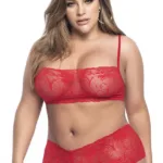 206X Panty and Top Lace Set Color Red Size 1-2XL