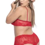 Alternative view of 206X Panty and Top Lace Set Color Red Size 1-2XL
