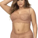 206X Panty and Top Lace Set Color Taupe Size 1-2XL