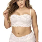206X Panty and Top Lace Set Color White Size 1-2XL