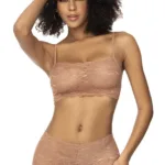 206 Panty and Top Lace Set Color Taupe Size L