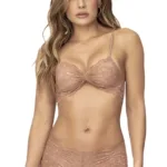 Alternative view of 207 Panty and Top Lace Set Color Taupe Size L