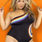 2718X Bodysuit Color Black Prints Size 1-2XL