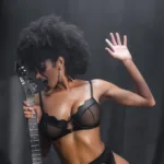 2767 Three Piece Set Color Wet Look Black Size S/M - Image 4