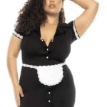 60021X Flirty French Maid Costume Plus Color Only Color Size 3-4XL