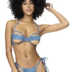 67080 Underwired Two Piece Swimsuit Color Blue Chambray Size S/M - Image 8
