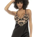 7545 Laurel Babydoll Color Nude-Black Size L