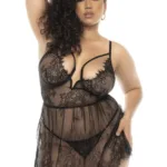 7550X Selma Babydoll Plus Color Black Size 1-2XL