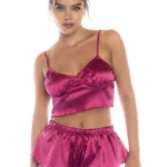 7581 Two Piece Pajama Set Color Sparkling Fuchsia Size XL - Image 3