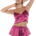 7581 Two Piece Pajama Set Color Sparkling Fuchsia Size XL - Image 5