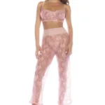 7600 Two Piece Pajama Set Color Rose Size S - Image 5