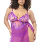 7614X Babydoll with matching Panty Color Azalea Size 1-2XL - Image 4