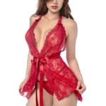 7622 Babydoll with matching Panty Color Red Size L/XL - Image 4