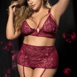 8649X Three Piece Set Color Burgundy Size 2-3XL