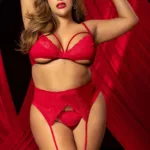 8726X Three Piece Set Color Red Size 3-4XL