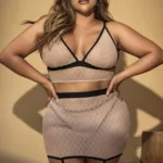 8776X Three Piece Set Color Nude-Black Size 3-4XL