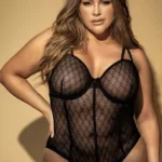 Alternative view of 8781X Bodysuit Color Black Size 1-2XL