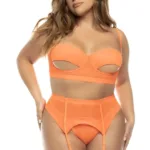 8828X Sasha Three Piece Set Plus Color Hot Orange Size 1-2XL