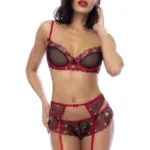 8898 Three Piece Set Color Black-Red Size XL - Image 5