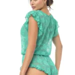 8951 Romper-Babydoll Color Wild Teal Size S/M - Image 4