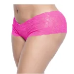 90X Lace Boyshort Color Hot Pink Size 1-2XL