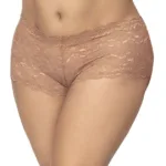 90X Lace Boyshort Color Taupe Size 1-2XL
