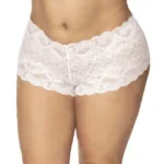 90X Lace Boyshort Color White Size 2-3XL
