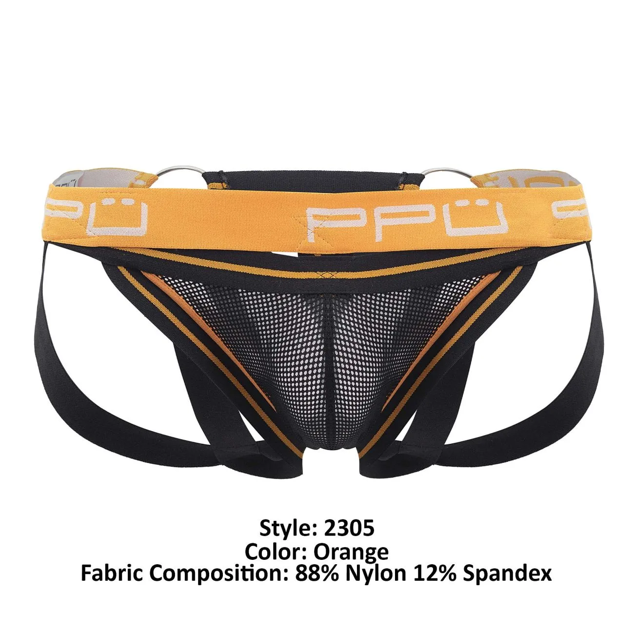 2305 Mesh Jockstrap Color Orange Size M - Image 9