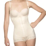 136 Megane Open Bust Bodysuit w/ Lace Trim Color Nude Size 2XL (42)